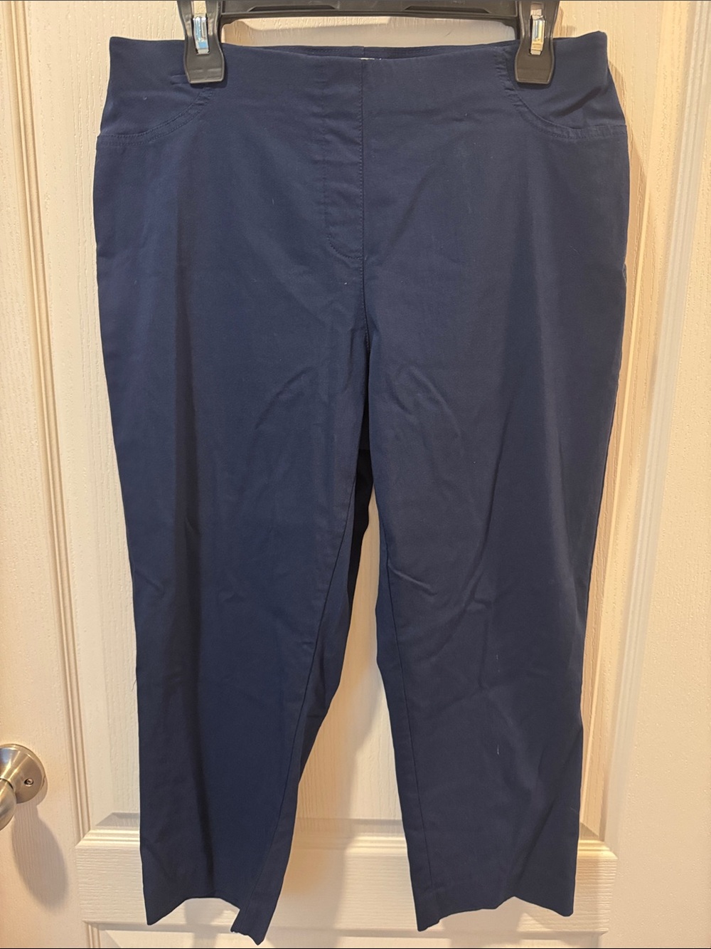 Style & Co. Navy Cropped Pull-On Straight Leg Pants